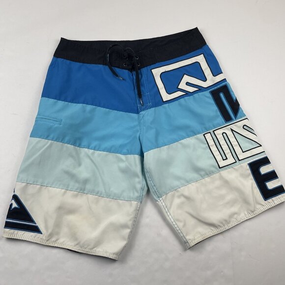 Quiksilver Board Shorts Men’s 32 10" Colorblock Blue Beach Swim Trunks - Picture 1 of 10